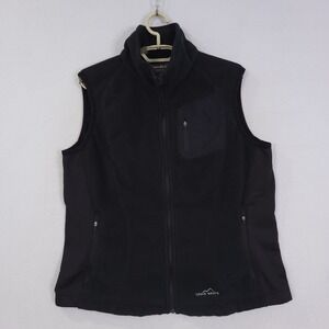 Eddie Bauer 365 Sleeveless Black Windcutter Fleece Full Zip Vest Men's Size L